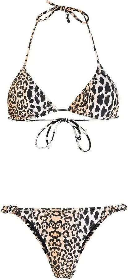 Reina Olga Leopard Print Triangle Bikini Set Shopstyle Two Piece