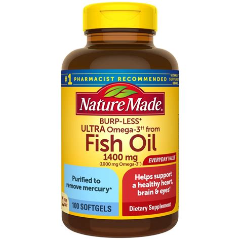 Nature Made Burp Less Ultra Omega Fish Oil Mg Softgels