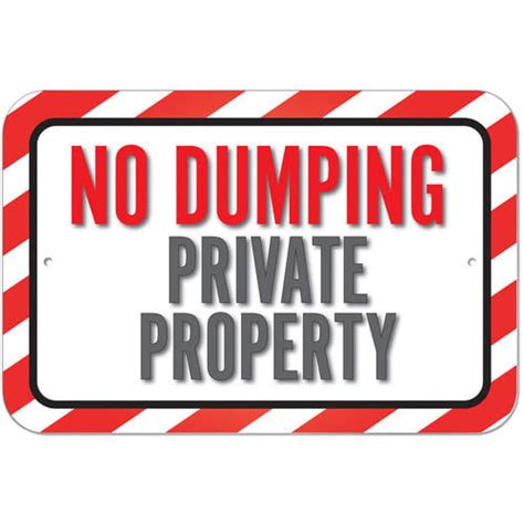 No Dumping Private Property Sign - Walmart.com