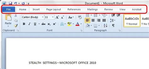 Keyboard Shortcuts In Microsoft Office 2010 Options And Text Editing Stealth Settings