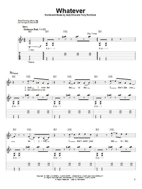 Godsmack Whatever Sheet Music Notes Chords Sheet Music Notes Sheet Music Music Notes