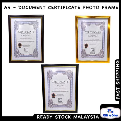 A4 Document Certificate Photo Frame Home Decor Decoration Graduation