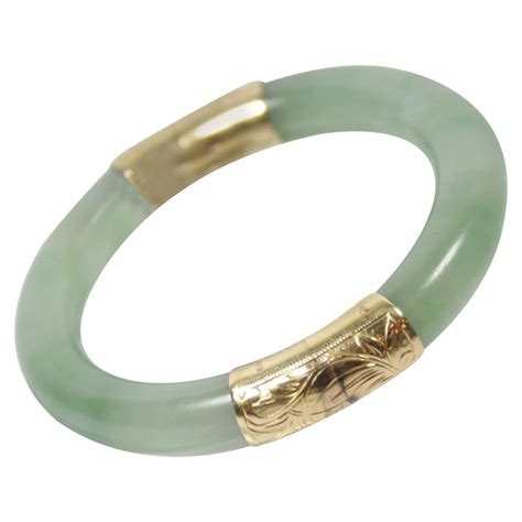 Jade Bracelet With Gold Clasp At Stdibs Jade Bangle With Gold Clasp