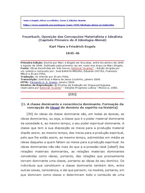 Karl Marx A Ideologia Alemã 1845-46 Cap. I (III) | PDF | Karl Marx ...