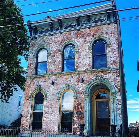 C 1870 Italianate With Ornamental Window Heads And Recessed Door