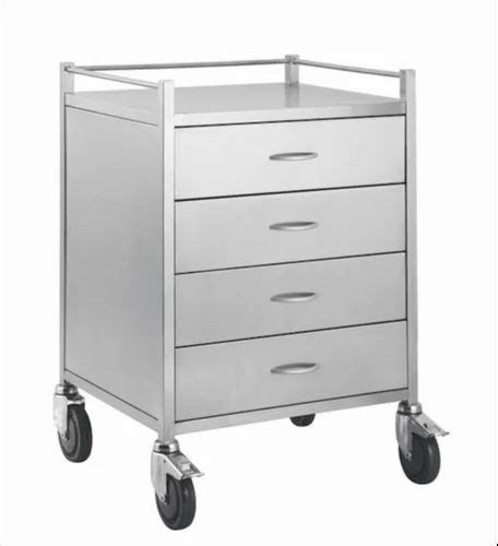 Global International Silver Stainless Steel Medical Storage Cart Load