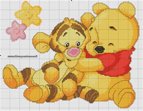 Schema Punto Croce Baby Winnie Pooh E Tigro Cute Cross Stitch Baby