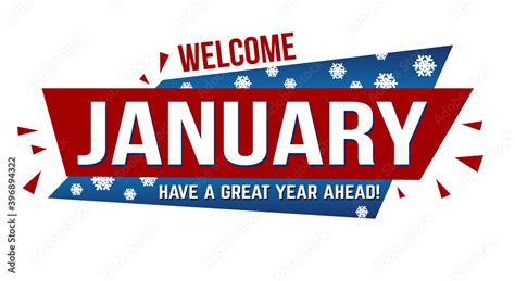 Welcome January Banner Design Stock Vector Adobe Stock