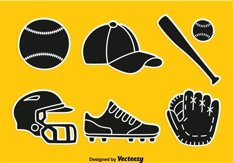 Softball Silhouette Element Vector 164234 Vector Art at Vecteezy