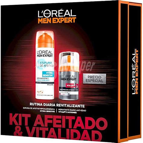 L Or Al Men Expert Kit Afeitado Vitalidad Con Hidratante Diario Anti