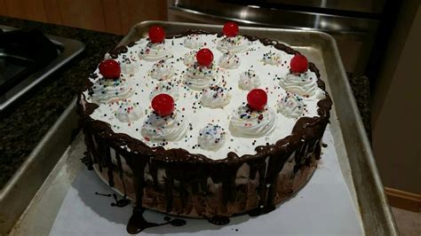 My dad is a huge fan of DQ ice cream cakes so I tried to make one ...