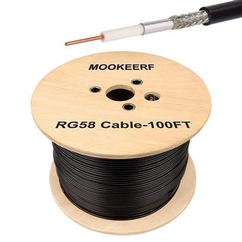 Free Shipping RG58 Coaxial Cable 100ft MOOKEERF Low Loss Cable RG58