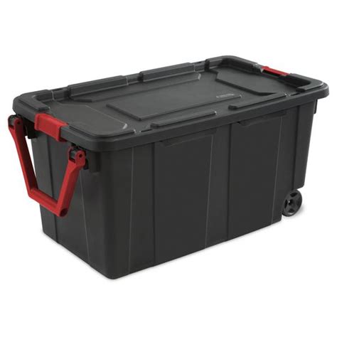 Sterilite 1469 40 Gal Wheeled Industrial Tote Black 14699002