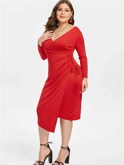 Aliexpress Buy Wipalo Plus Size Sexy Plunging Neck 3 4 Sleeves