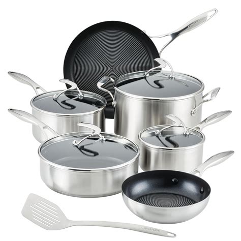 Circulon Stainless Steel Induction Cookware Set with SteelShield Hybrid ...