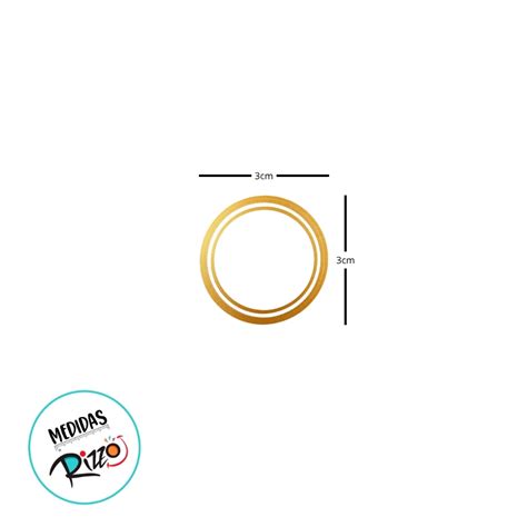 Adesivo Redondo Branco Borda Dourada Ref Hot Stamping X Cm