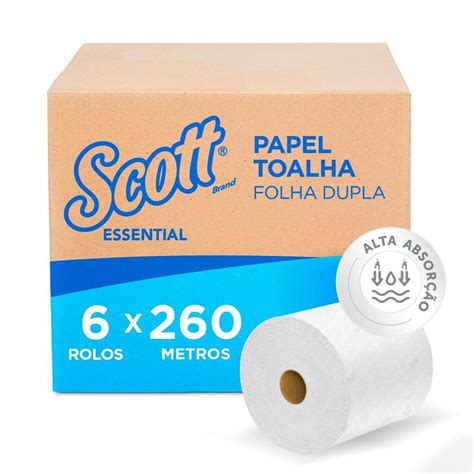 Papel Toalha Rolo Scott Essential M Folha Dupla Caixa