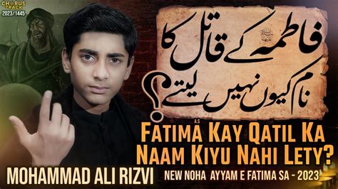 Bibi Fatima Noha 2023 24 Fatima Ke Qatil Ka Naam Kiyun Nahi Lety