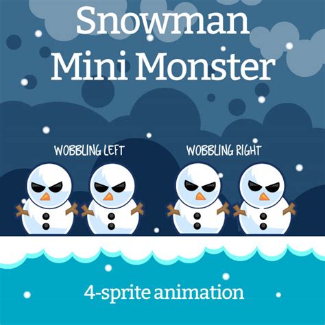 Mini Monster Snowman Game Character Sprites