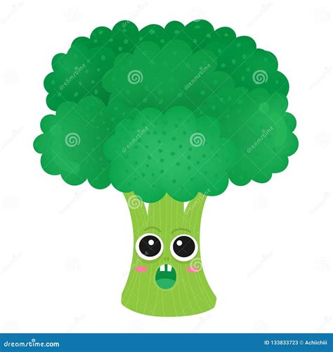 Cartoon Cute Broccoli Character Stock Vector Illustration Of Fresh