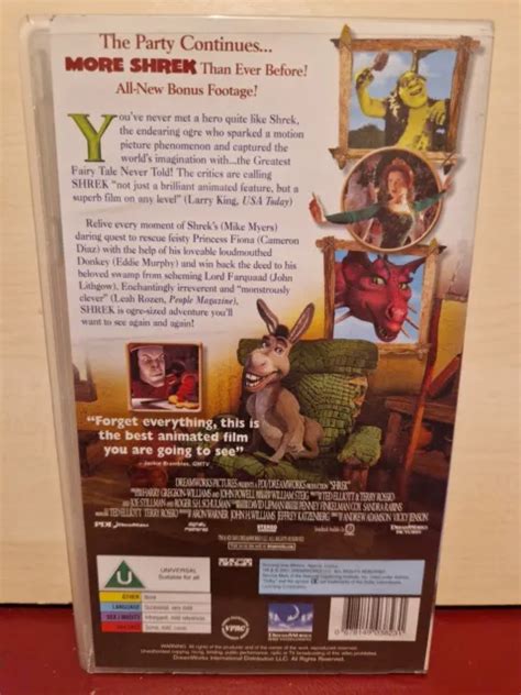 SHREK ALL New Bonus Footage PAL VHS Video Tape H41 9 99