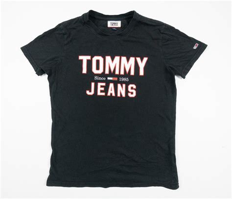 Tommy Jeans Shirt Adult Medium Black Short Sleeve Casual Tee Hilfiger Men Casual Ebay