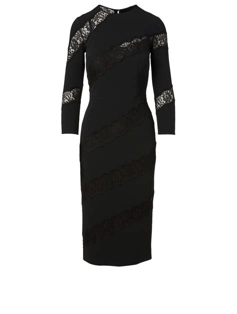 DOLCE GABBANA Cady Midi Dress With Lace Stripes Holt Renfrew