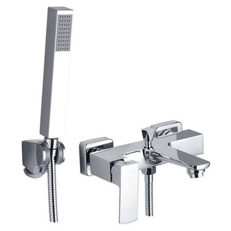 Jasper Wall Mounted Bath Mixer With Hand Shower Chrome Plated Dzr