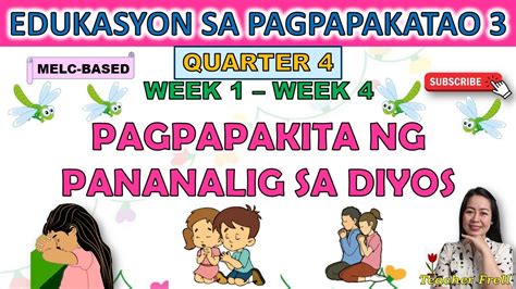 ESP 3 QUARTER 4 WEEK 1 WEEK 4 PAGPAPAKITA NG PANANALIG SA DIYOS