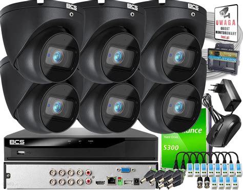 Zestaw Do Monitoringu Oferta Monitoringu 6X Kamera 8 Mpx Bcs Ea18Fwr3 G