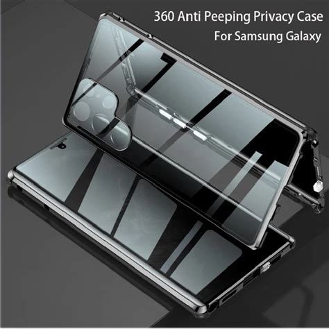 Anti Peeping Privacy Double Tempered Glass Case For Samsung Galaxy