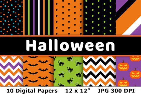 Halloween Digital Papers 3 Halloween Patterns Fall Digital Paper Set