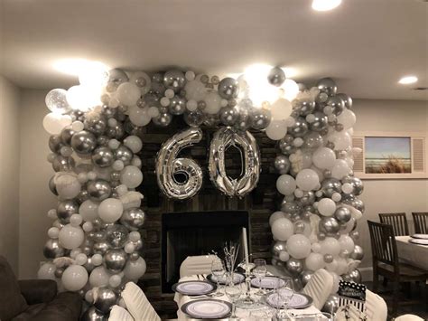 Silver And White 60th Birthday Birthday Party Ideas Photo 2 Of 10