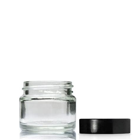 Ml Clear Glass Cosmetic Jar With Black Urea Cap Ampulla Ltd