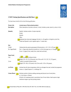 Fillable Online Web Undp Notes Explaining A Undp Printing