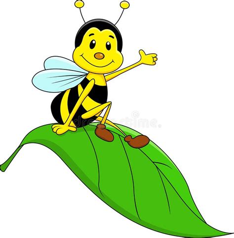 Cute Bee Cartoon Waving Stock Vector Illustration Of Nature 33231248