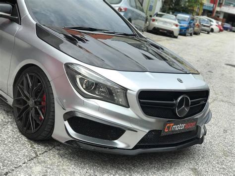 Mercedes Benz Cla Cla W Installed Mc Style Carbon Fibre Front Hood