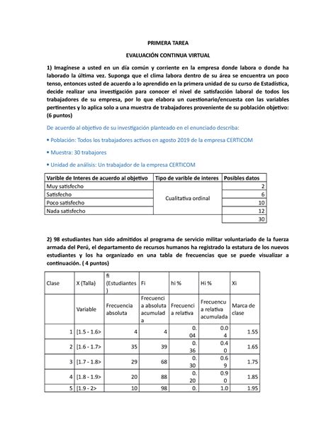 Acv S02 Tarea Calificada 1 Ecv Primera Tarea EvaluaciÓn Continua Virtual 1 Imagínese A Usted