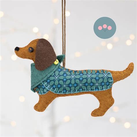 Mitzi The Dachshund Felt Dog Ornament Felt Dog Ornament Dog