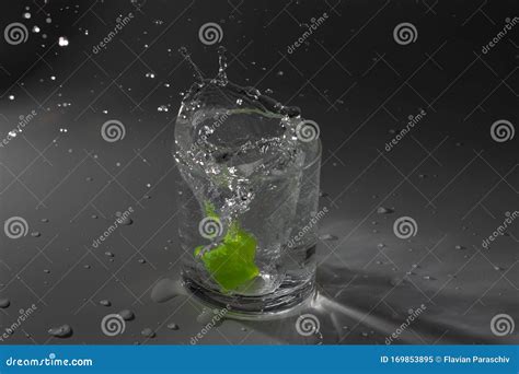 Colorful Cubes Dropped In A Glass Full Of Water Stock Image Image Of