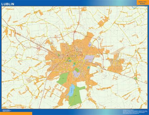 Lublin Map Poland Wall Maps Of He World