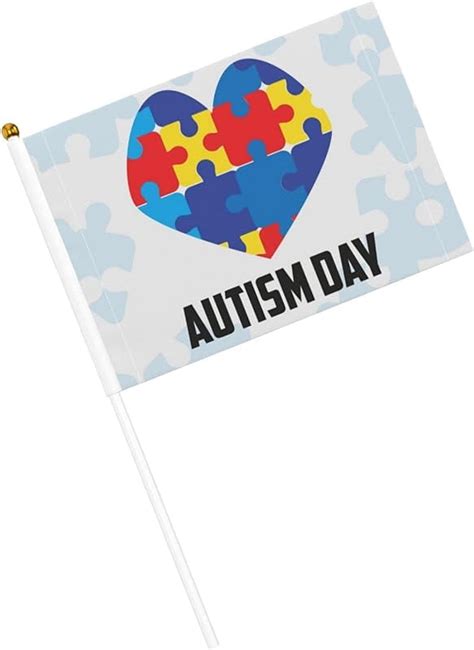 Autistic Autism Awareness Day Month Mini Hand Held Flags Small Flag