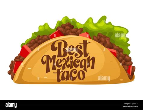 Lets Taco Typography Mexican Food With Hand Drawn Lettering Cartoon