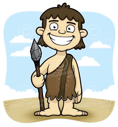 Caveboy Caveman Character Design And Illustration — Vector