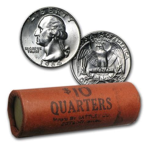 Buy 90% Silver Washington Quarters 40-Coin Roll BU (Bank Wrapped) | APMEX