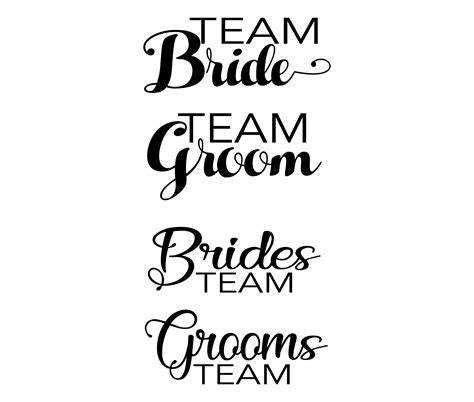 Bride Team Groom Team Svg Wedding Svg Eps Clipart Etsy