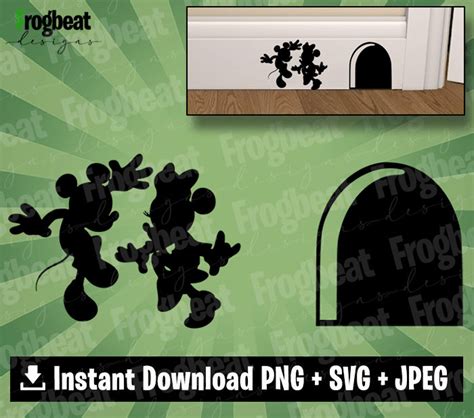 Mouse Hole Mickey And Minnie Svg Png Jpeg Mouse Hole Decal Etsy