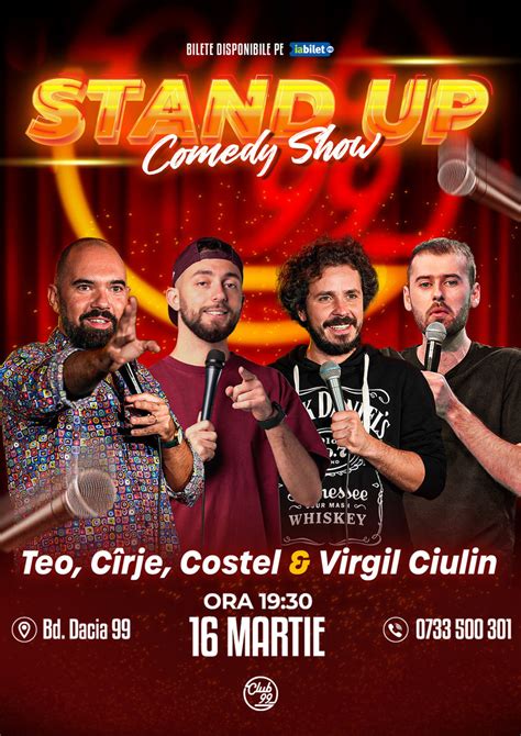 Bilete Stand Up Comedy Cu Teo C Rje Costel Virgil Ciulin La Club