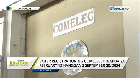 Balitang Southern Tagalog Voter Registration Itinakda Sa February