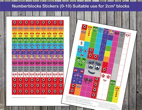 Numberblocks Faces 0 10 For 2cm Blocks Download These A4 Stickers To